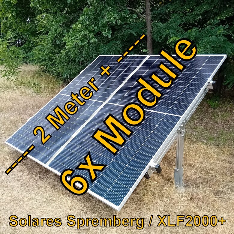 Komplettlösung Freilandanlage XLF2000+/6//20-30 Grad für weichen Untergrund für 6x Module vertikal / hochkant verlegt